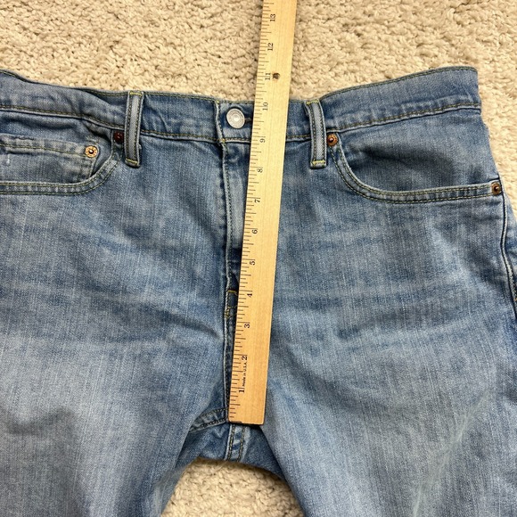 Levis 511 Jean Shorts Jorts Mens Size 34 Med Wash Distressed Casual 10" Inseam - Picture 7 of 9